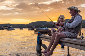 Fishing off dock